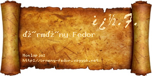 Örmény Fedor névjegykártya